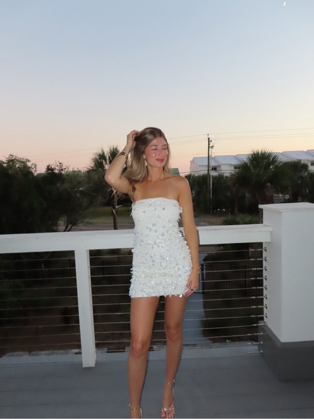 Show Me Your MuMu White Strapless Embellished Mini Dress